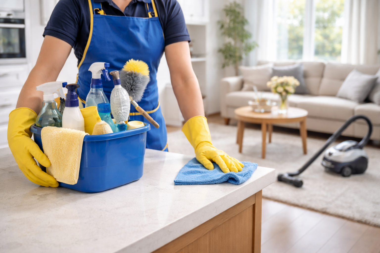 One-time cleaning service in a bright and tidy home